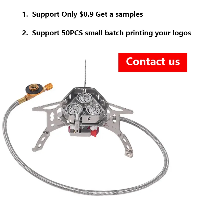 Small Size Windproof Tourist Camping Kitchen Picnic Gas 3 Burner Cooker Stove Foldable Steel Portable Mini Camping Gas Stove