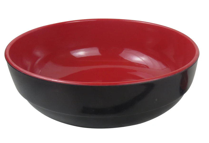 melamine ware red and black color line bowl