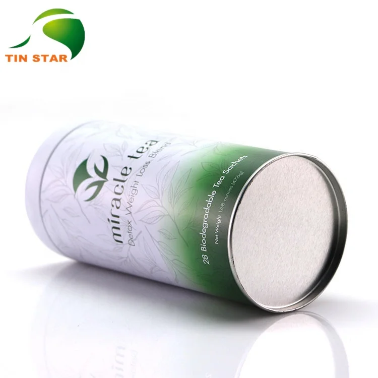 Wholesale High Quality Small Metal Packaging Round Shape Tea Tin Canister Can