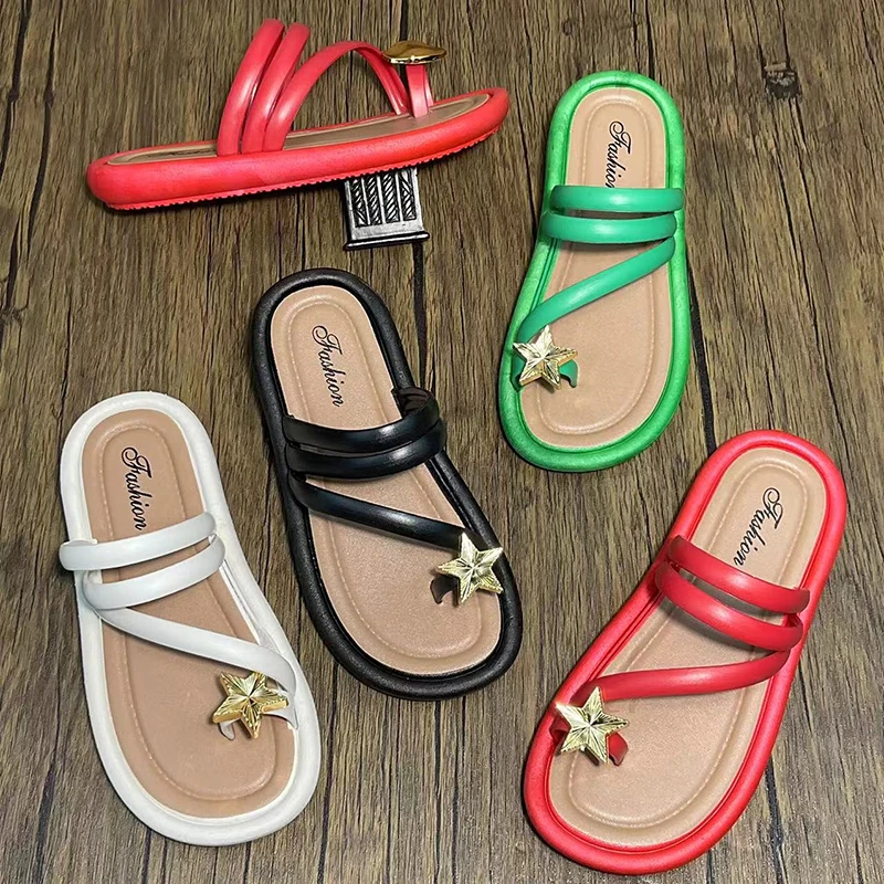 Special design female fashion slippers soild color flat shoes china wholesale slippers casual ladies flat slippers