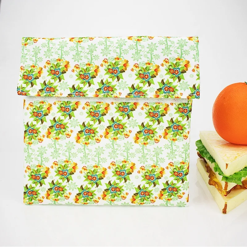 Custom ECO Friendly Washable Printed Cooler Lunch Food Snack Bags Zipper Set Sandwich Bag Reusable
