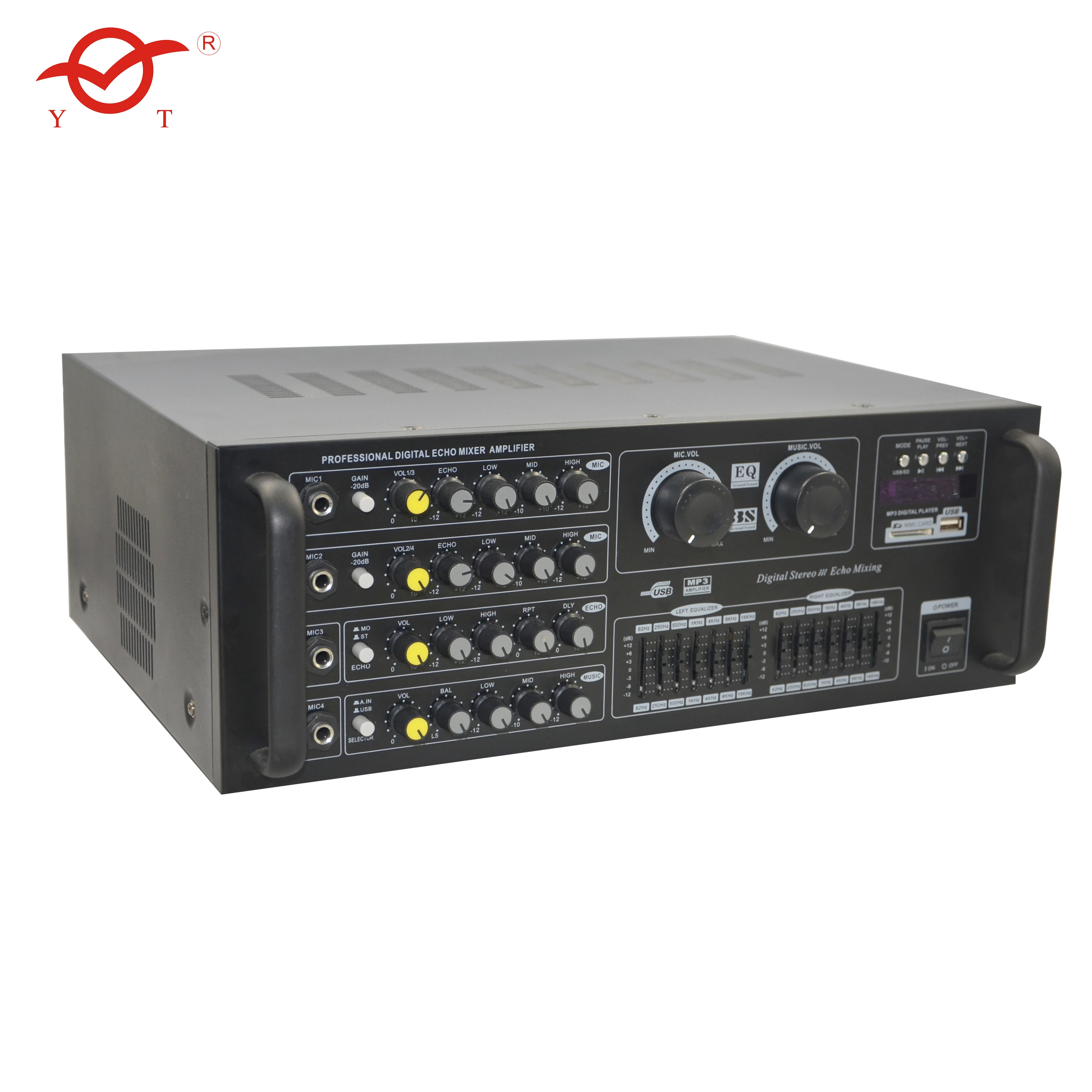 Профессиональный dj-миксер YATAO высокой мощности цифровой usb Hi-Fi 5 1 канальный линейный 1u усилитель для домашнего