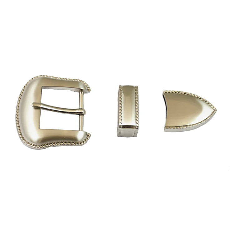 Factory sale various widely hot sales 38mm 3 piece western belt buckle set