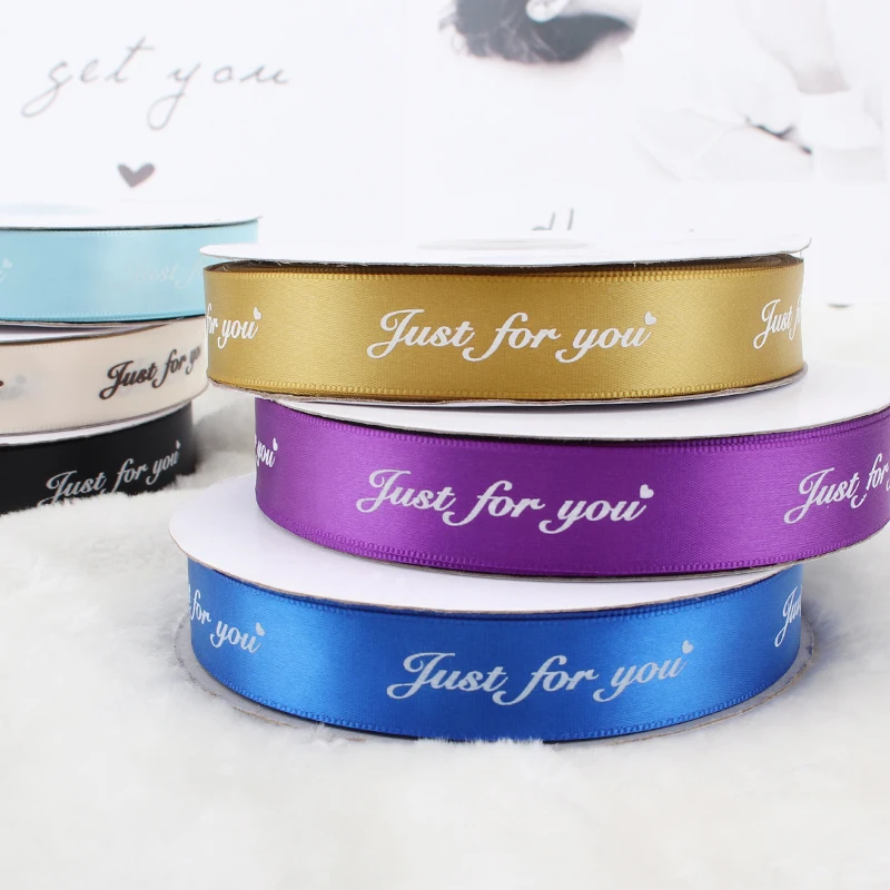 
Wholesale personalized 100% polyester custom printed logo ribbon satin ribbon logo screen ink print satin ribbon 