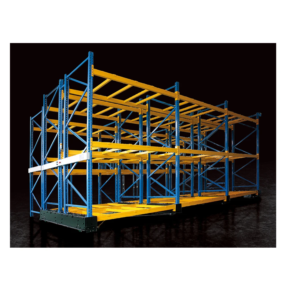 Double storage efficiency warehouse pallet rack structural system