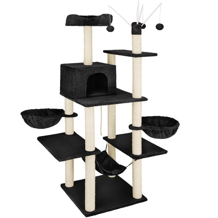 Black new design popular in more market cat tree with enough place for cats play