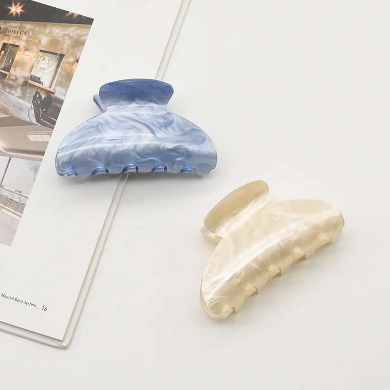 Eco-friendly Custom Logo Cellulose Acetate Strong Hold Korean Shark Clip Acetic Acid Hair Claw