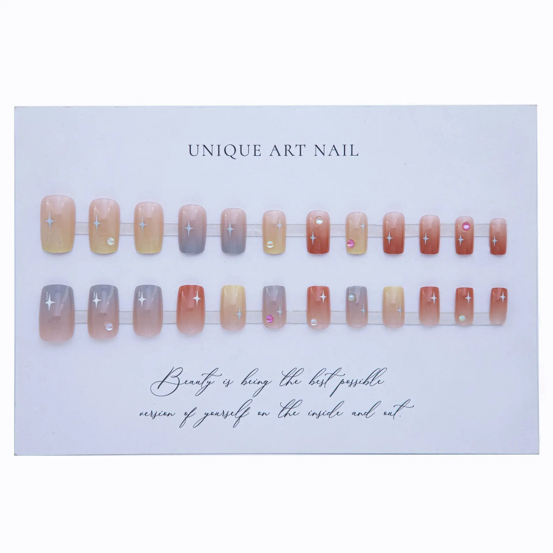 Custom Logo 24pcs Gel Press On Nails Building Gel French Fake Nails Wholesale Thick Short Nails Press On Tips With Glue