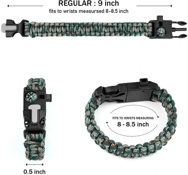 Браслет для выживания Anthrive Paracord громкий свисток аварийный компас скребок аксессуары пешего туризма