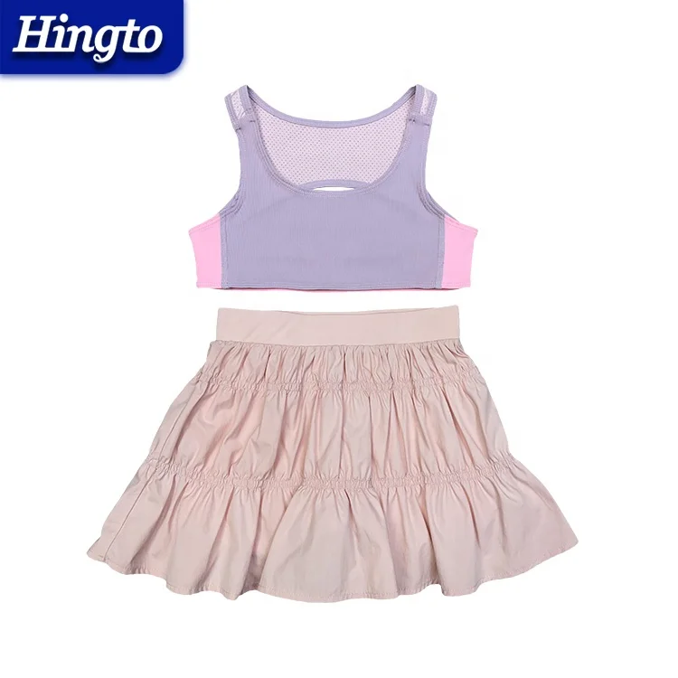 New Design Gymnastic Teen Kids Teenage School Tank Top Soft Cotton Young Children Sports Bras For Toddler Girls