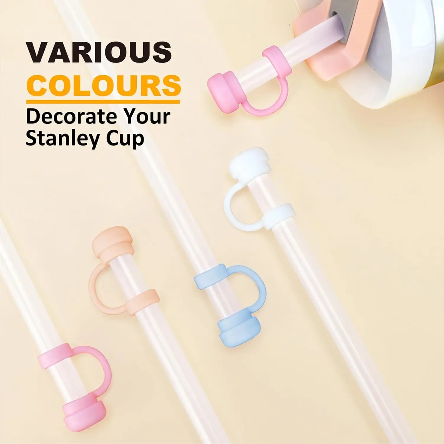 10mm Silicone Straw Cover for Stanley 30 40 Oz Tumbler Straw Cover Cap for Stanley Cup Accessories Straw Toppers