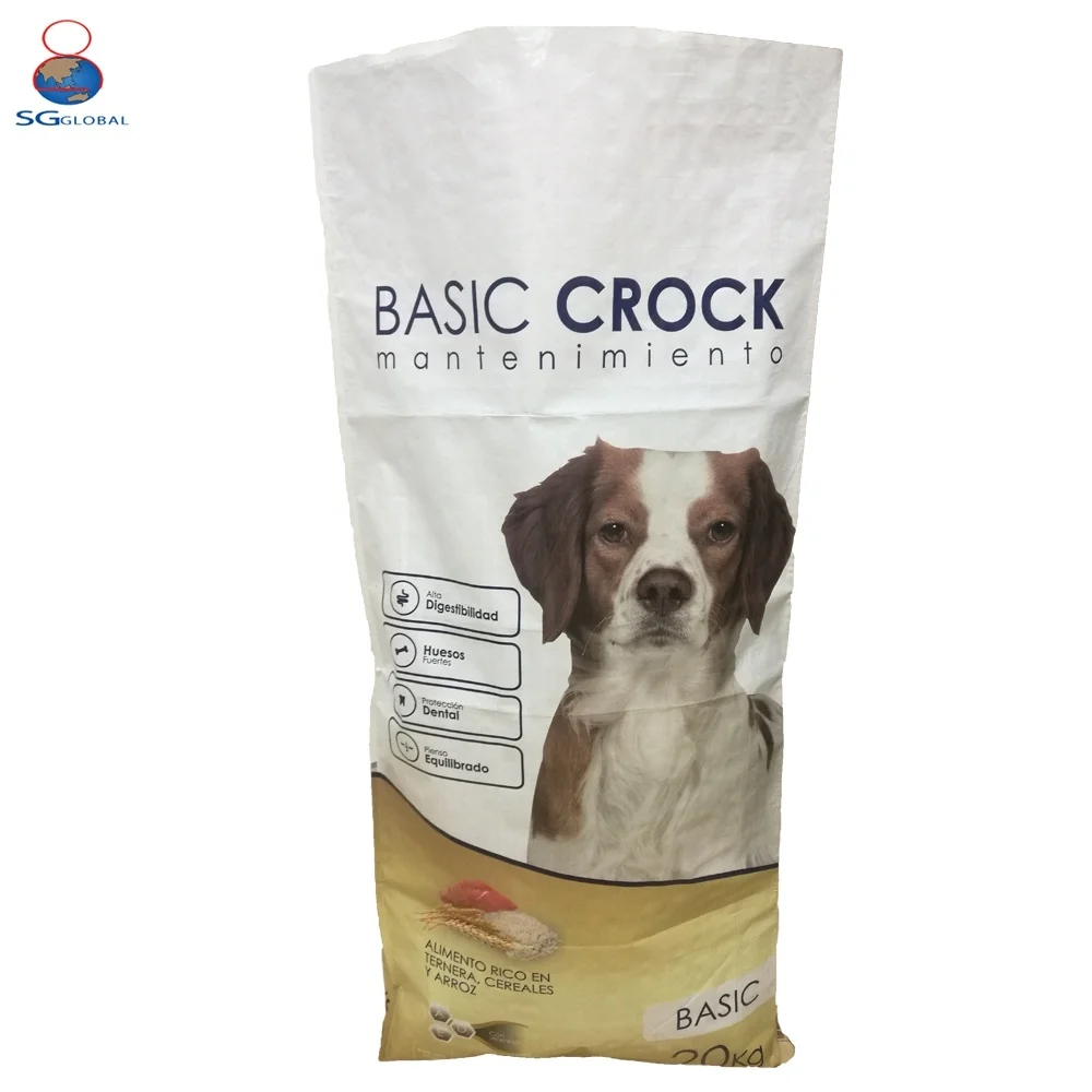 China manufacturers wholesale 10kg 15kg 20kg 50kg bopp film laminated pp woven dog food bag