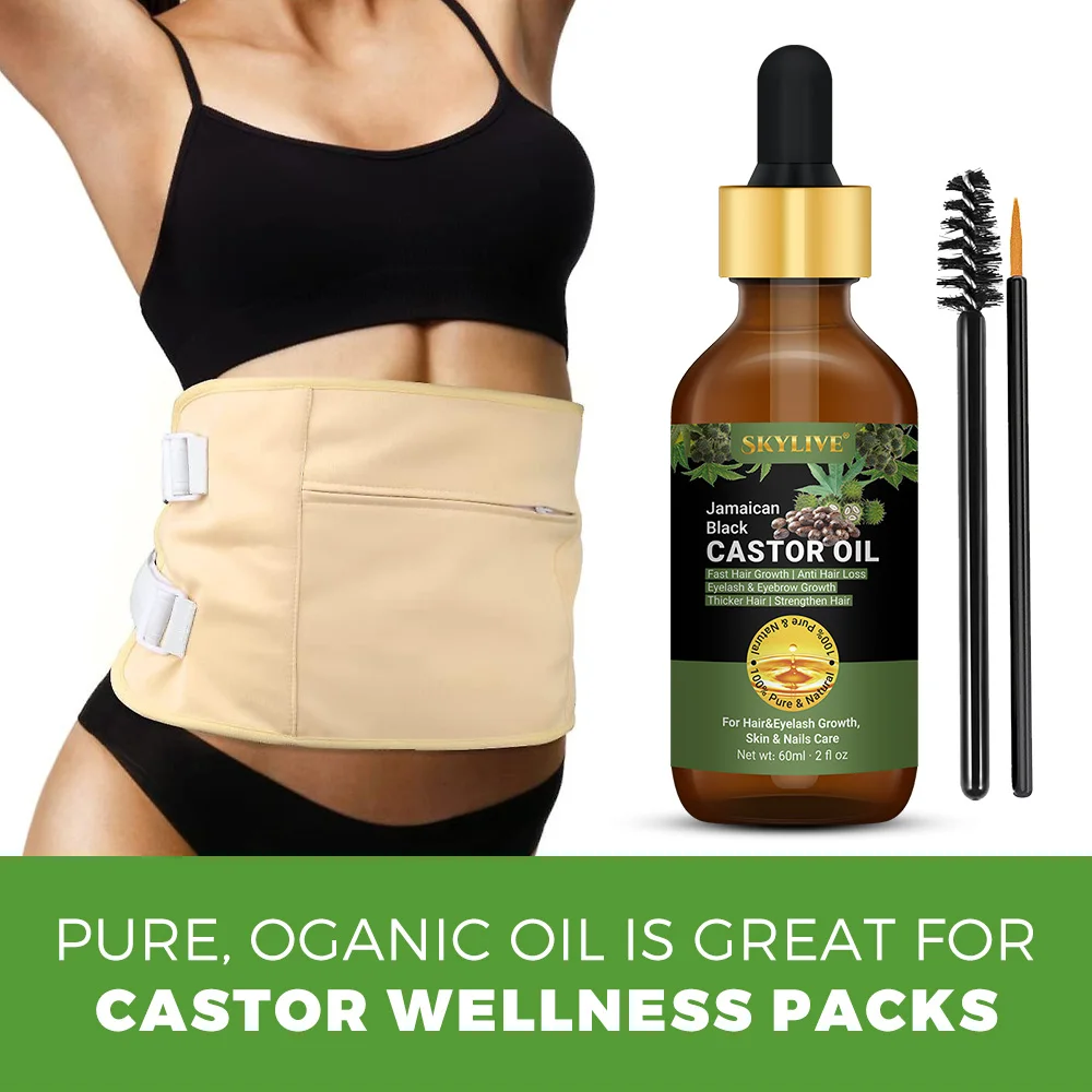 60ML  Hair Regrowth Oil Jamaican Black Caster Oil Hair Care Loss Treatment cold press castor For Hair Growth Serum Oil