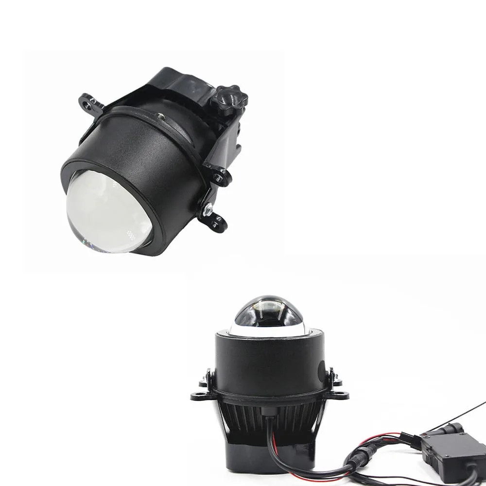 Kingshowstar Factory Universal yellow Mini Led dual lens  Hid Projectors 3.0 Inch Car Light Fog Projector Lens headlight led