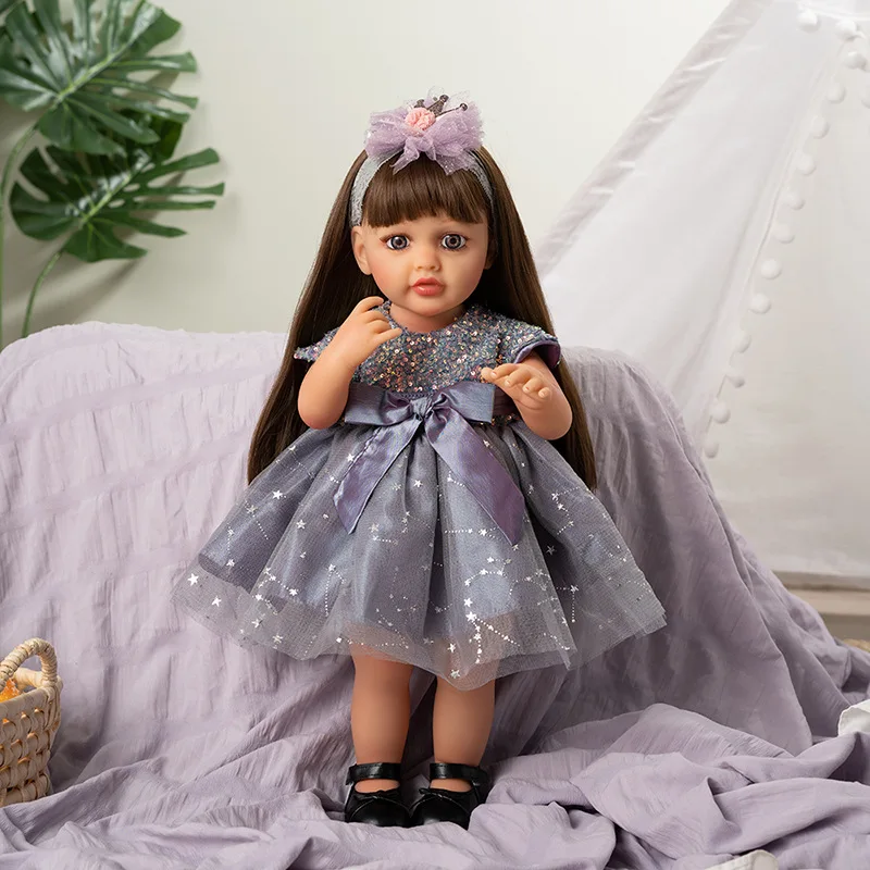 55cm Full Body Soft Silicone Popular Sweet Face Reborn Baby Birthday Gift  Reborn Dolls