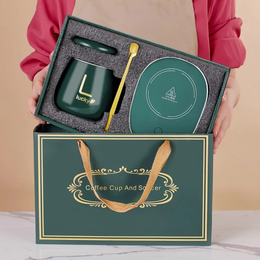 Constant Temperature 55 Degree Desktop Smart Usb Coffee Mug Warmer Factory Price Smart Temperature Control Ceramic Coffee Mug