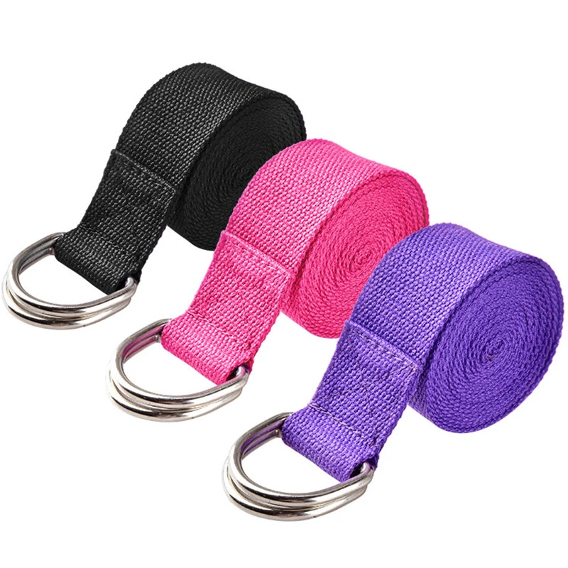 
Hot Sale Gym Fitness Elastic Cotton Pilates Yoga Stretch Band Yoga Strap 