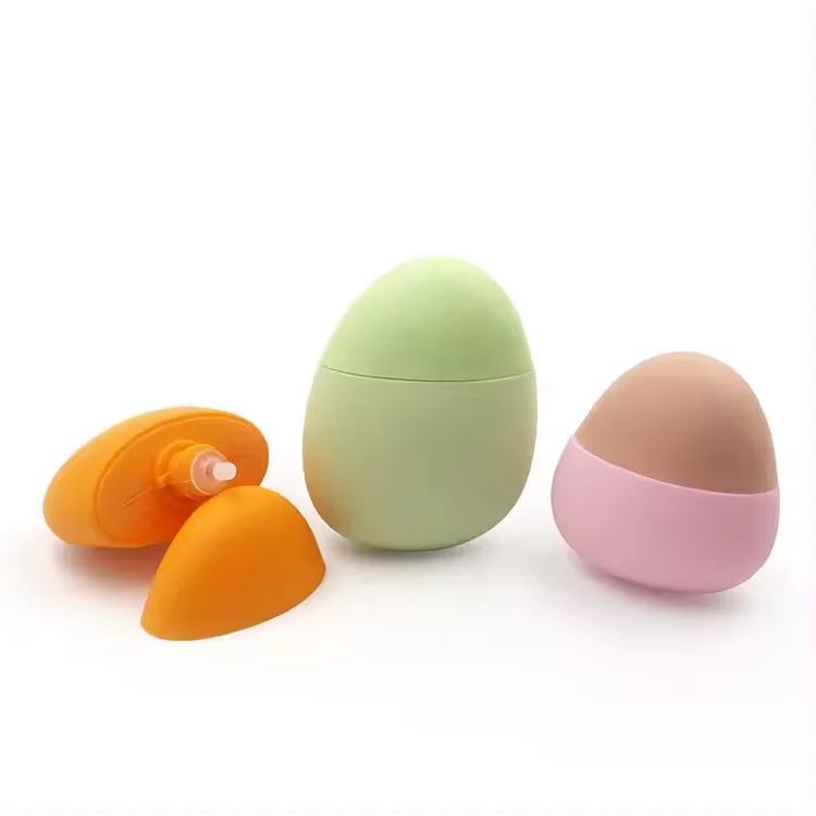 30G 40G 50G Cute Empty Plastic Cosmetic PP Egg Shape Sunscreen Bottle for Sunscreen cream
