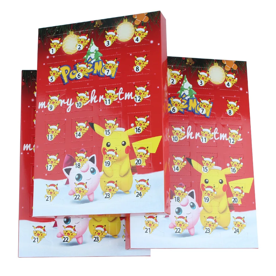 Advent Calendars 24pcs Pokemon Christmas Blind Box Pokemon Christmas Calendar Box Action Figures Anime pikachu