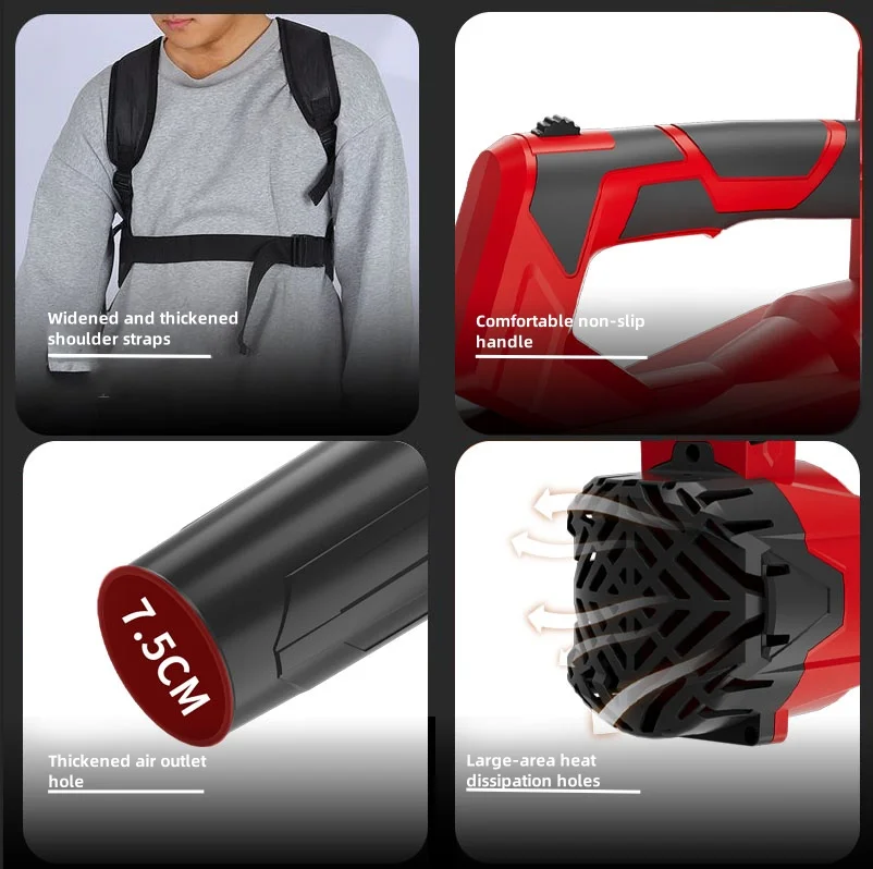 2024 Factory Wholesale Portable Industrial High Pressure  Cordless Electric Battery Blower Fan Air Leaf Blower Machine