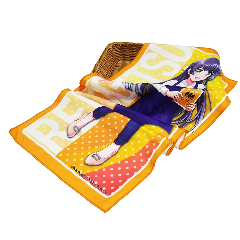 wholesale Microfiber Sports Beach Towel Custom Printed Anime Cartoon Face Towel With Logo