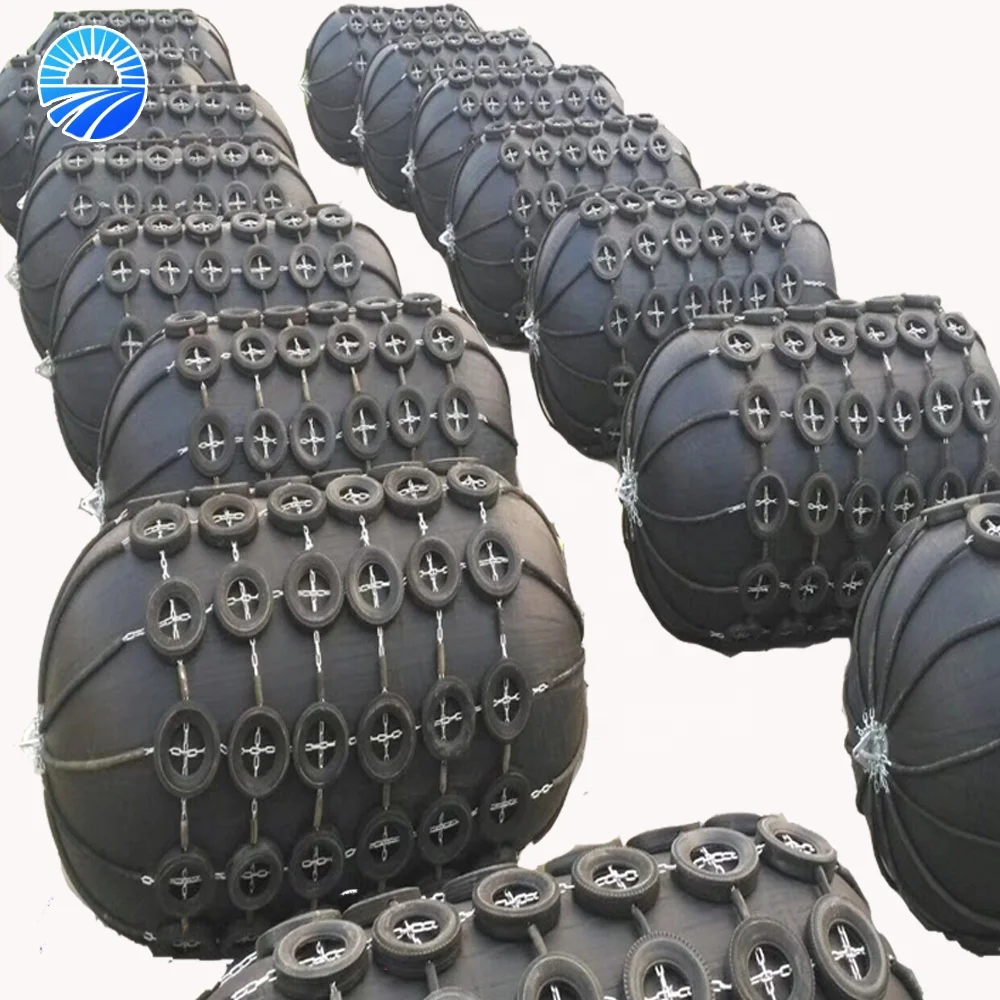 pneumatic yokohama marine rubber fender with chains and tyres