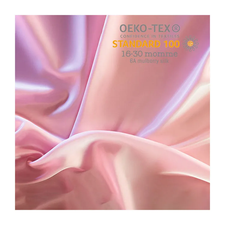 Однотонная окрашенная шармёз OEKO TEX 100 пользовательская моющаяся атласная шелковая ткань 100% шелковая ткань