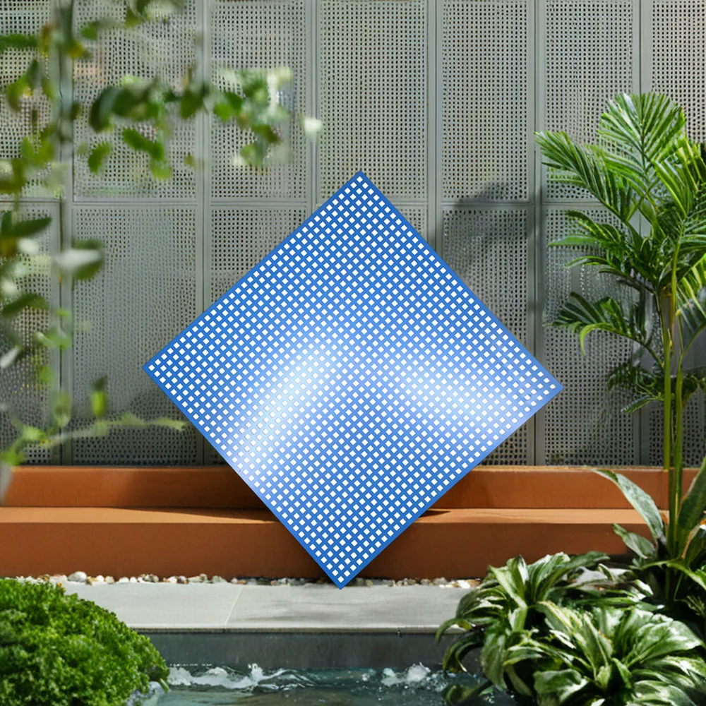 Hot Sale PVDF Coated Round Hole Perforated Metal Mesh for Interior Decoration
