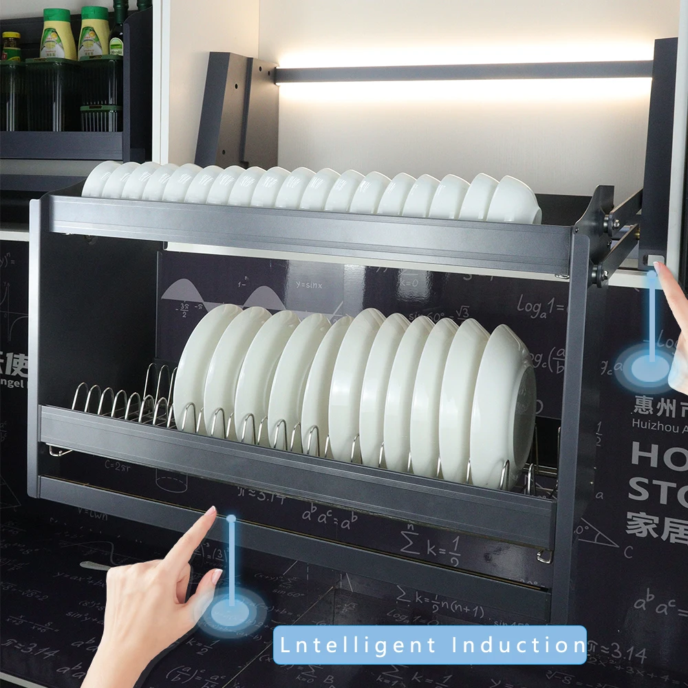 production Automatic Lifting kitchen cabinet lift Smart Sensing cabinet lift Touch Control pull out basket kitchen