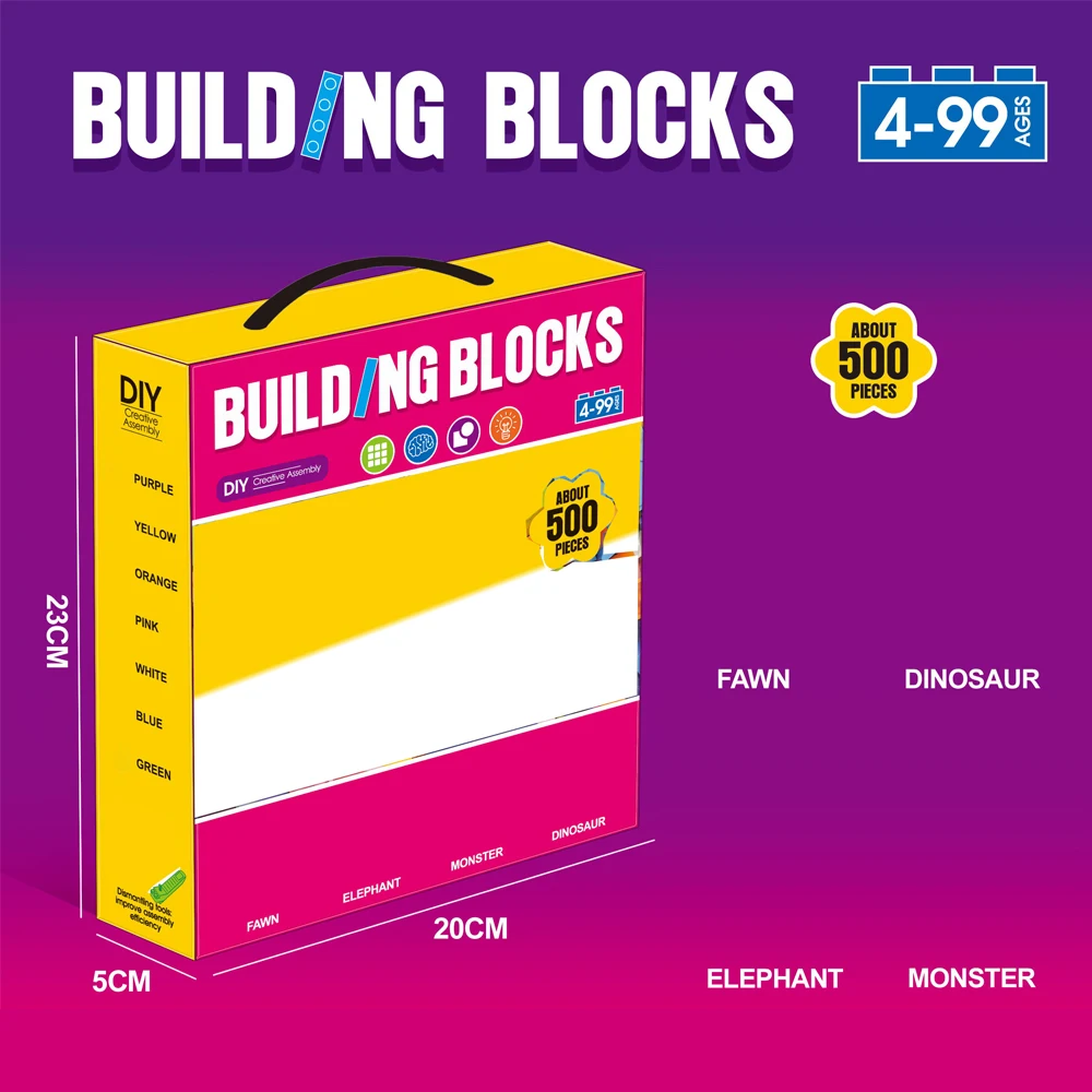 Wholesale 500/1000pcs Blocks Bricks Kids Kit DIY Education Compatible with Small Particles Building Block Sets Toys ABS Plastic