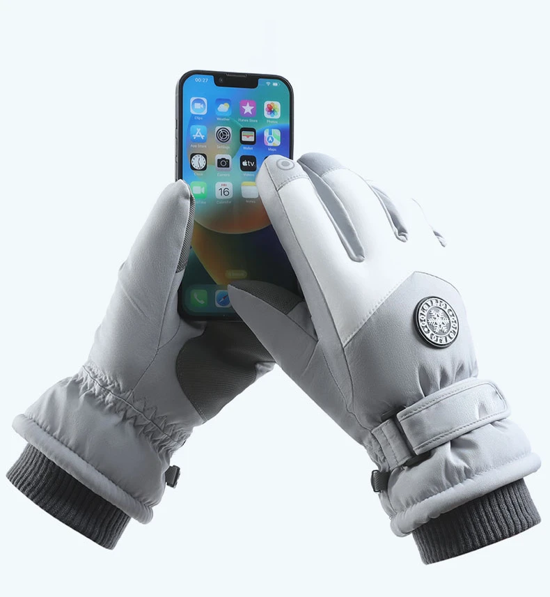 High Quality Outdoor Snow Touch Waterproof Windproof Ski Gloves with Wrist Strap Ski Mitts for Outdoor Sports