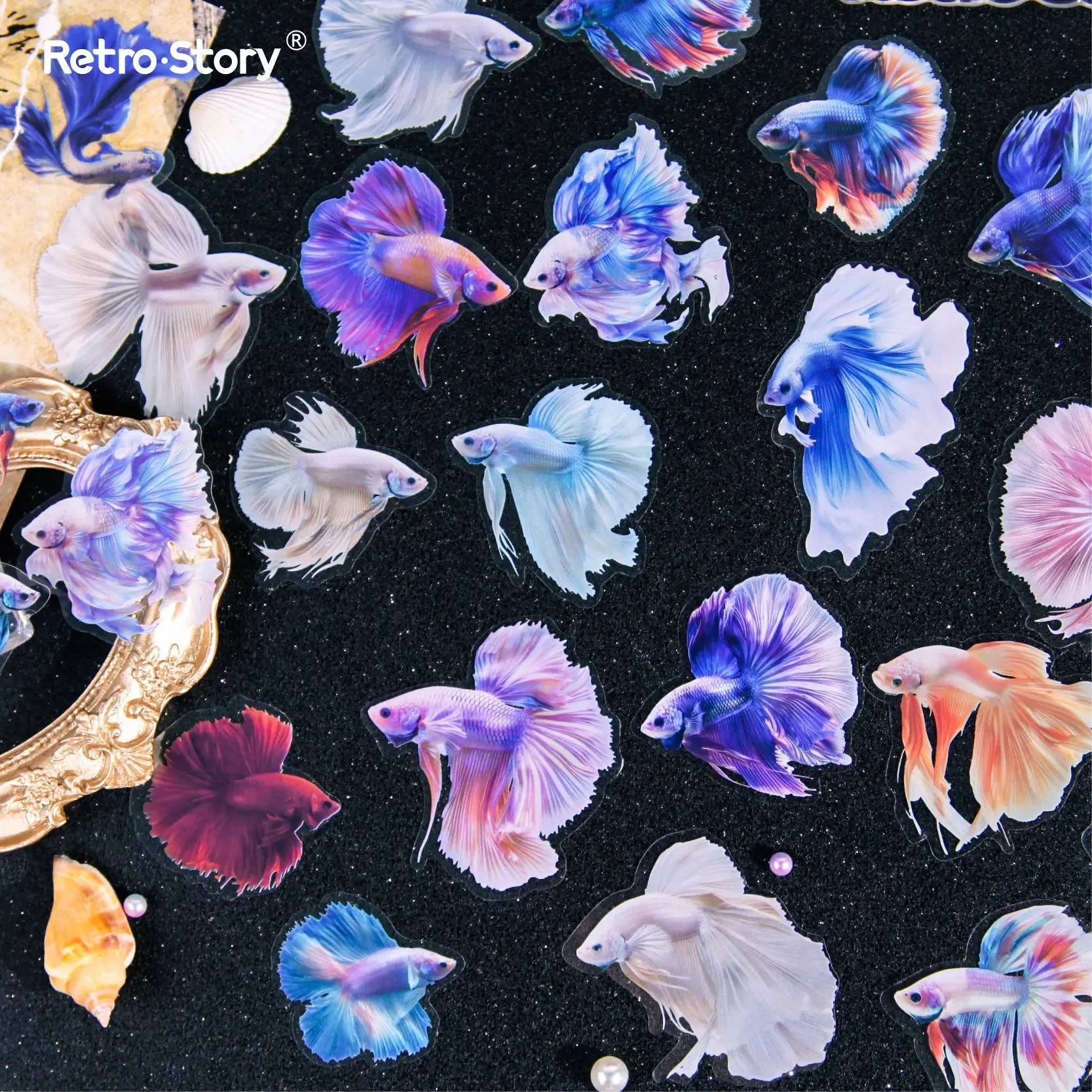 STICKERS PUNK 24 Pcs/pack Fantasy Goldfish Stickers Colorful Cartoon Waterproof Sticker Decal For Scrapbooking Arts Crafts 05698