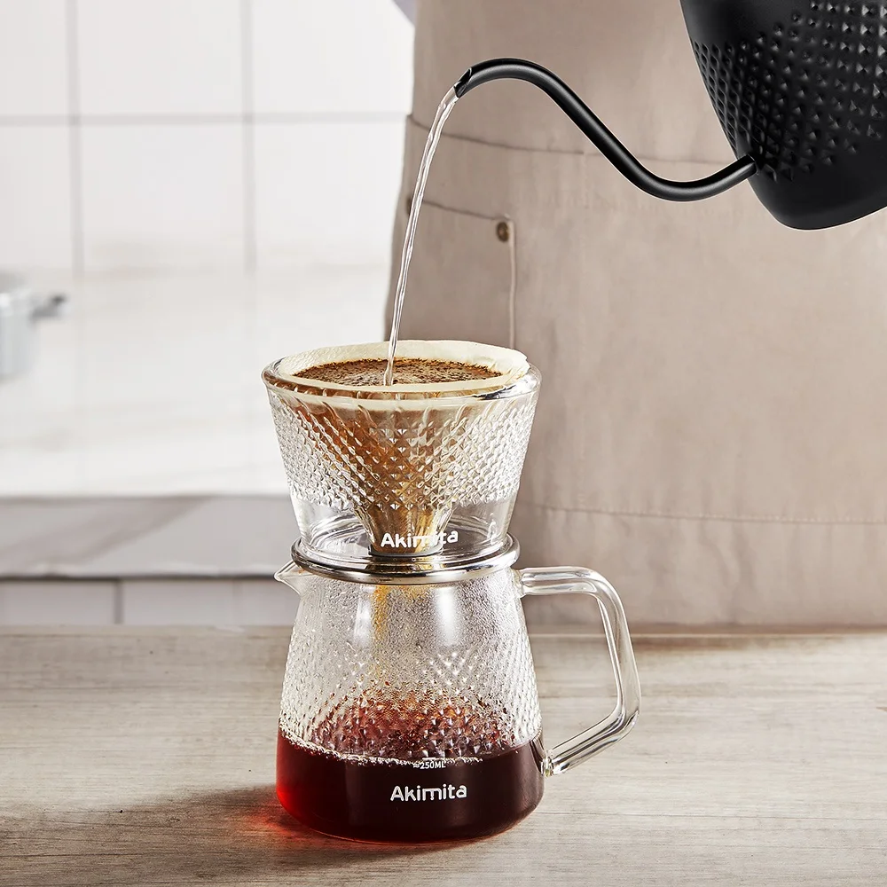 
Heat Resistant Glass Server Insulated Home Kitchen Accessory Server Maker Manual Coffee Dripper filter cup 