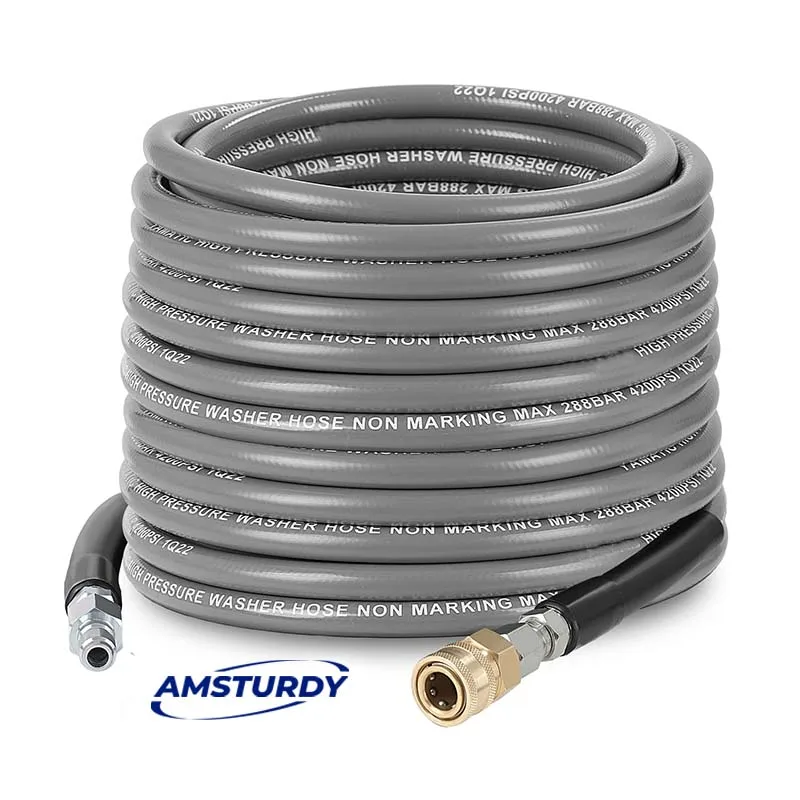 AMSTURDY PH08-15 non-mark high pressure washer hose extension flexible pipe power water car wash high pressure hoses