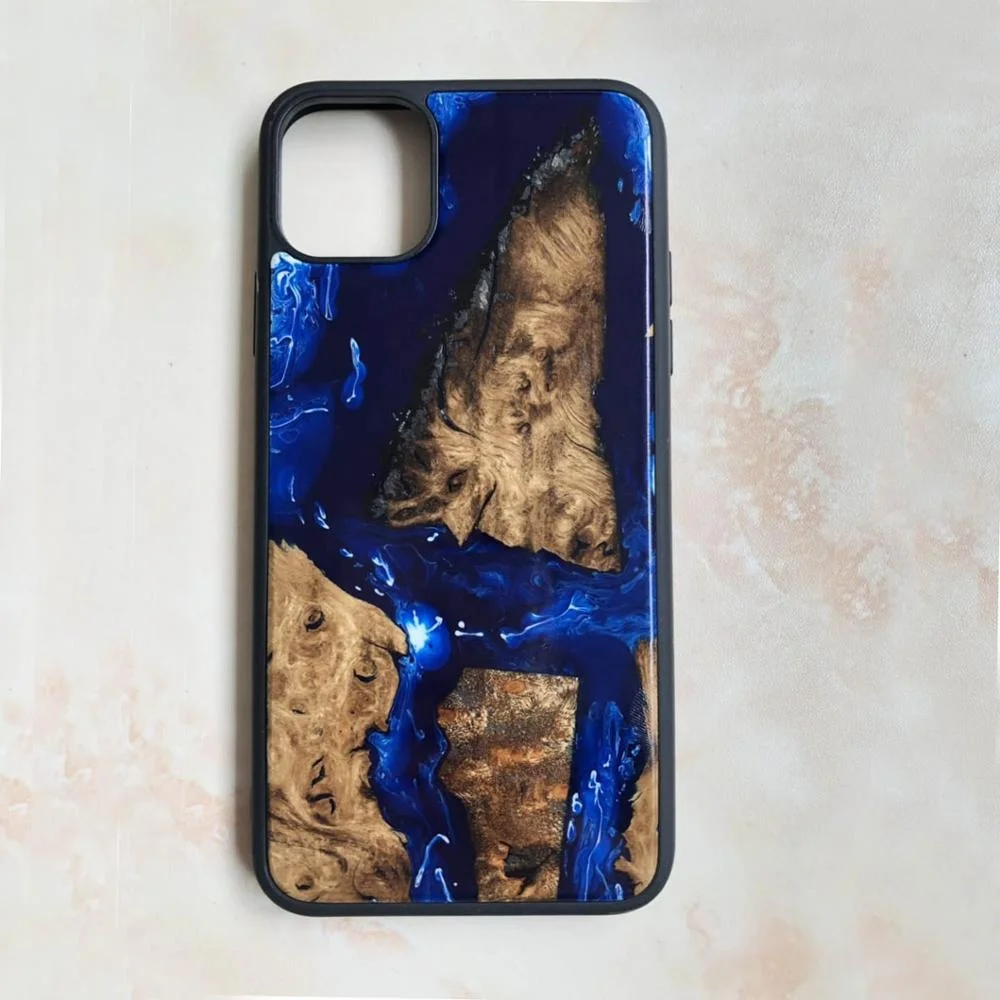 unique design resin wood mobile phone housings case for iphone/samsung/huawei