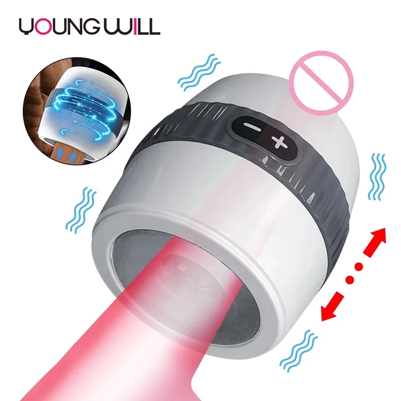 YoungWill Rotary Telescopic Masturbator Cup Sex Toys Sucking Vibrating Oral Throat Goat Adult Male Sex Toys For Men