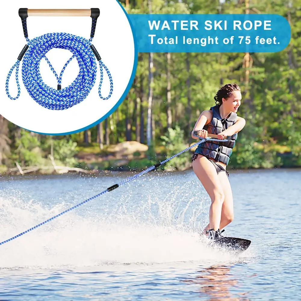 Лидер продаж веревка для водных лыж прочная веревочка Wakesurfing Board Water 75 футов лыжные веревки с ручкой