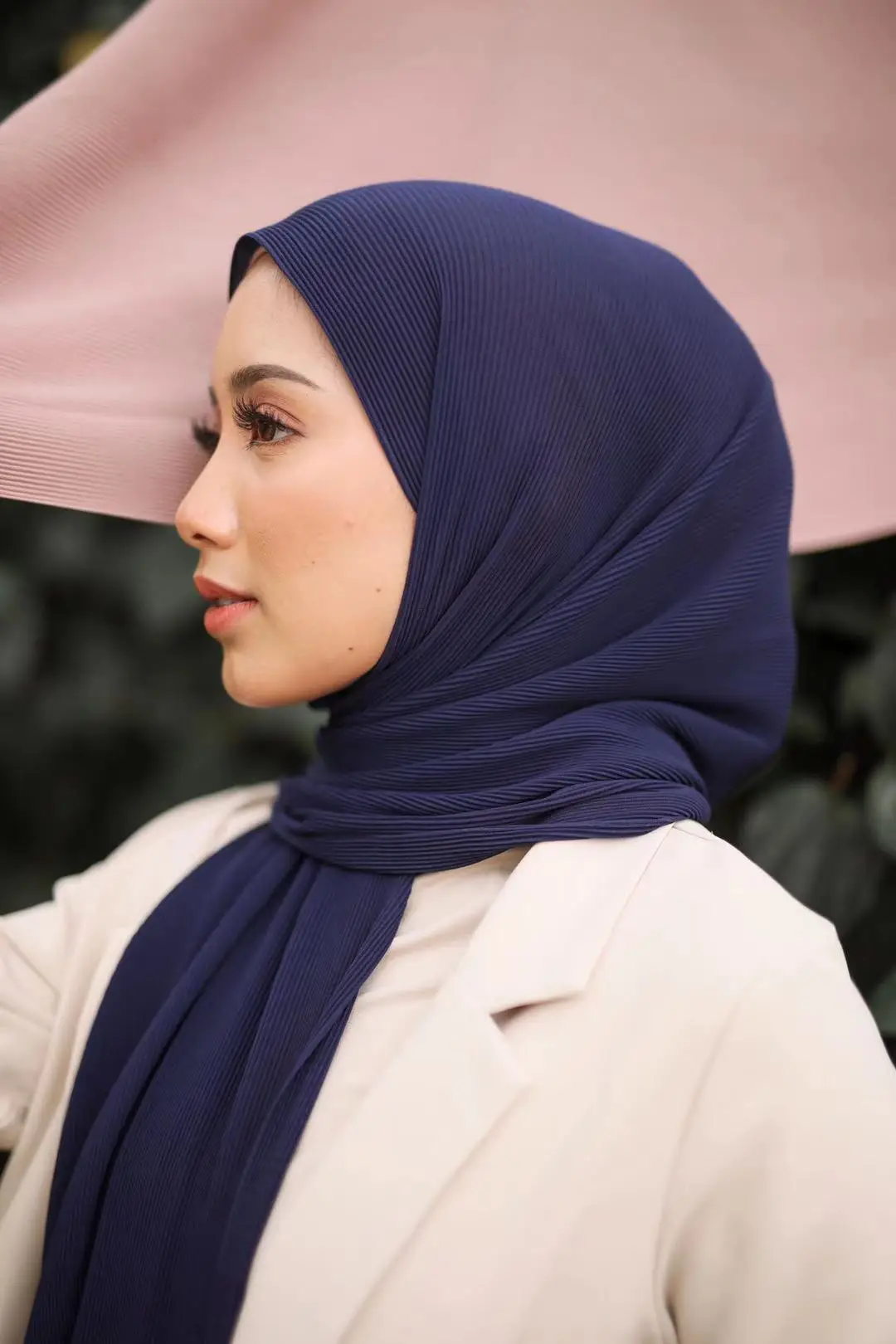 2021 High Quality Mini Pleated Chiffon Hijab Muslim Shawl For Malaysia