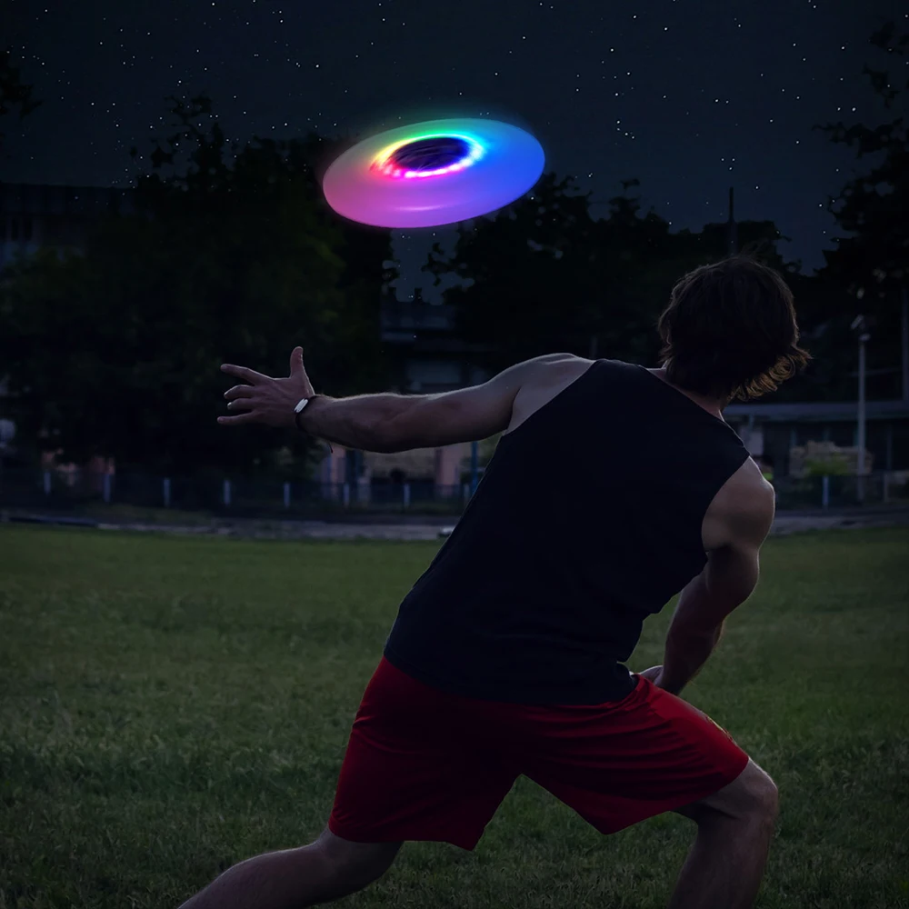 Flash flight LED Light-Up  Disc LED Glow in The Dark Light Up 16 million colors Flying Disk for Adults Flying Disc