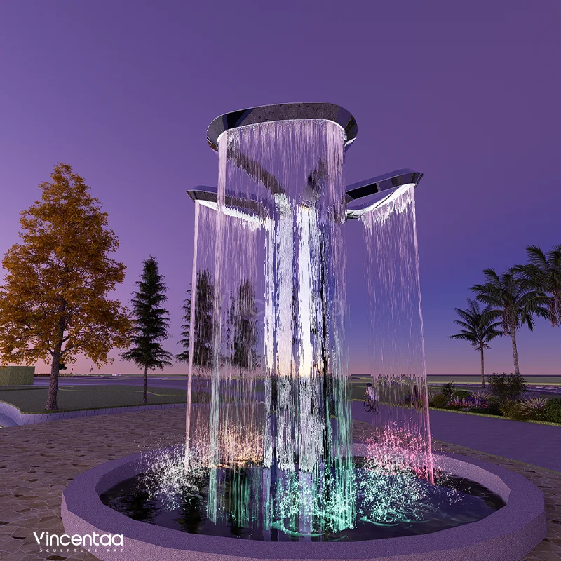 Vincentaa Modern Park Art Sculptures Decorated With Large Stainless Steel Metal