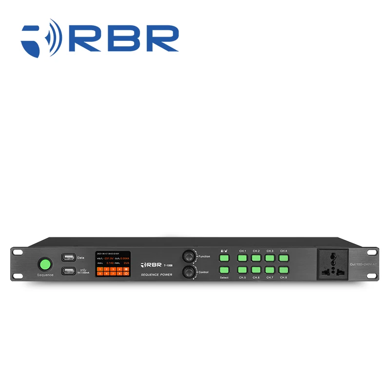 Сенсорный экран 8 каналов t1008 аудио контроллер последовательности питания с амперметром вольтметр измеритель мощности