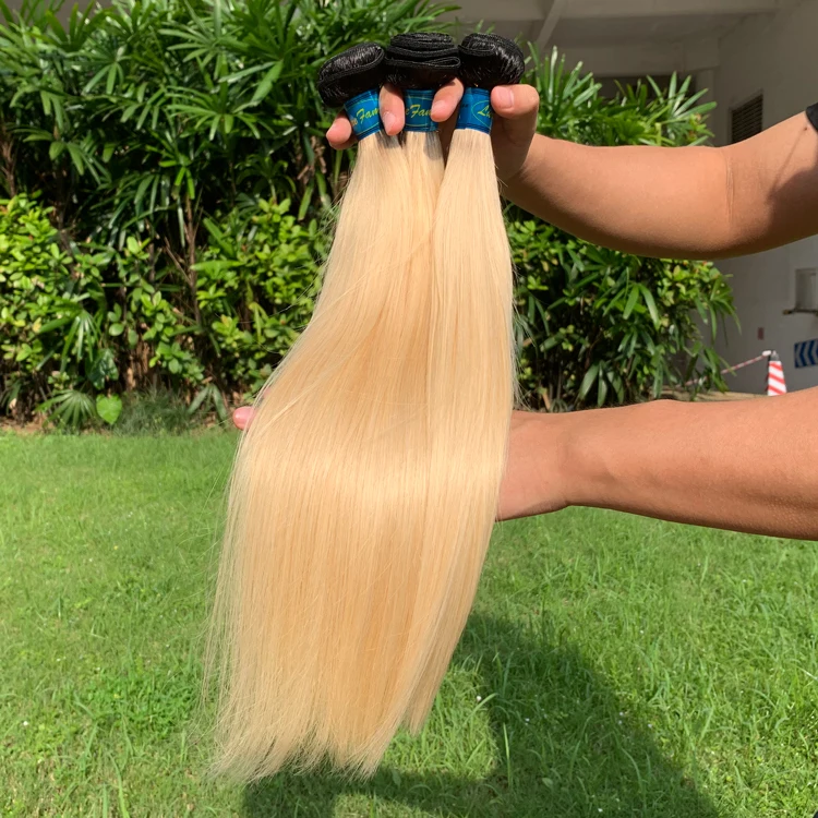 Luxefame Wholesale 1B 613 Honey Blonde Cuticle Aligned Virgin Hair,Russian Blonde Virgin Human Hair Bundle,Straight 1B 613 Hair