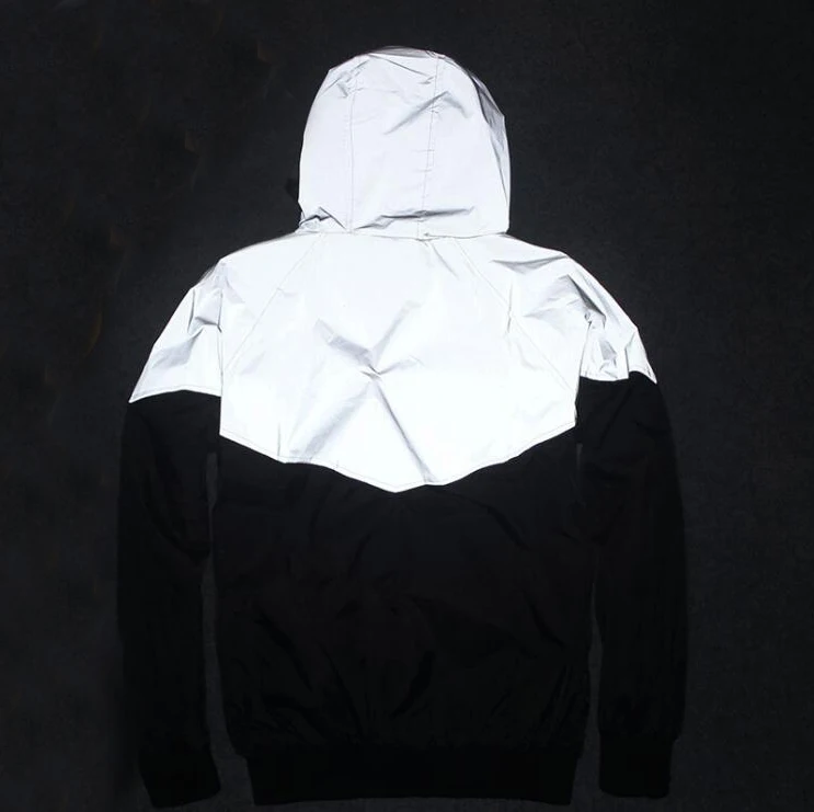 Vintage Outdoor Workout 100% Polyester Zip Up Men Reflective Windbreaker Jackets For Men