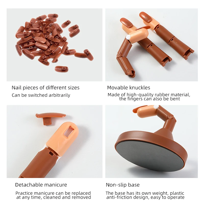 Tips Kits Beginner Manicure False Mannequin Fake Holder Adjustable Training Hand Acrylic Nail Plastic Practice Finger Art Model