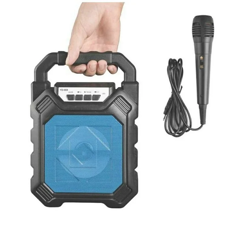 YD-668 Outdoor Wireless Portable Speaker Super Bass with USB/TF/AUX/FM Radio Boom Box Subwoofer Support Mic