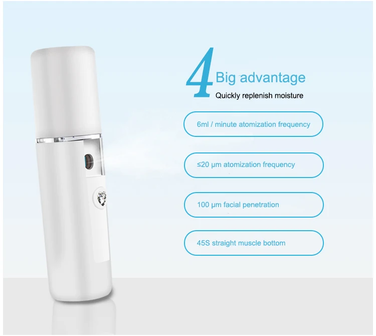 
Private Label Vaporizador Steamer Limpieza Facial Suero Nano Ionic Handheld Productos Diamante Faciales Face Mist Spray Beauty 