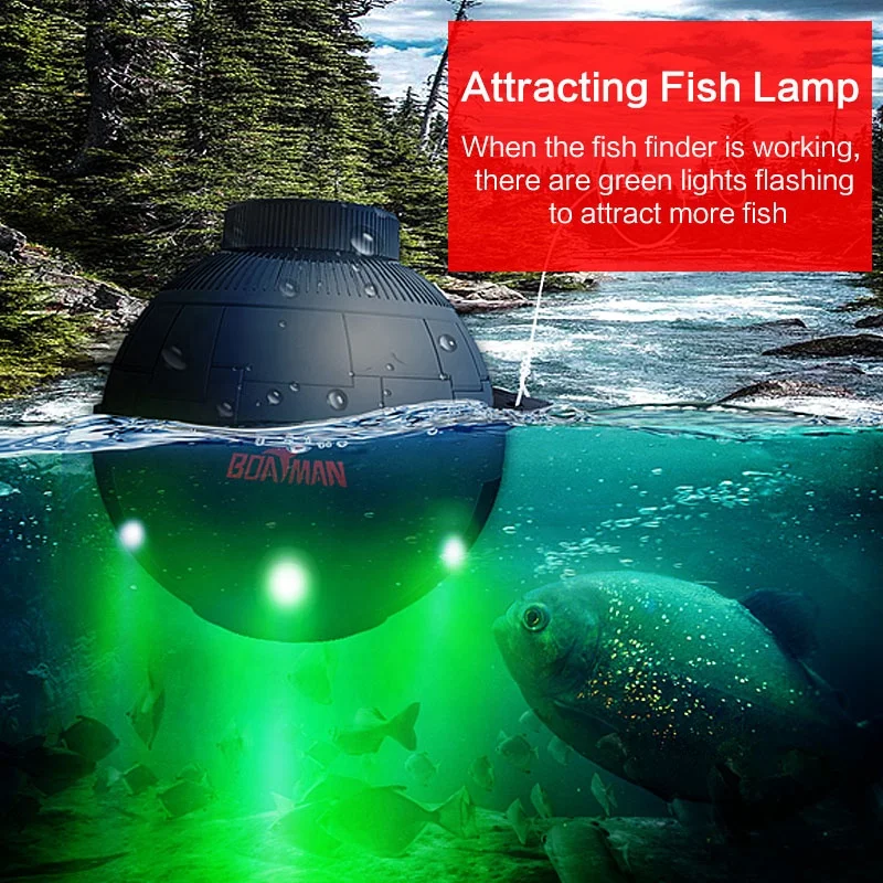 Portable Depth Fish Finder with 60M Sonar Sensor Echo Sounder Wireless Depth Finder Fishing Lure Echo Sounder
