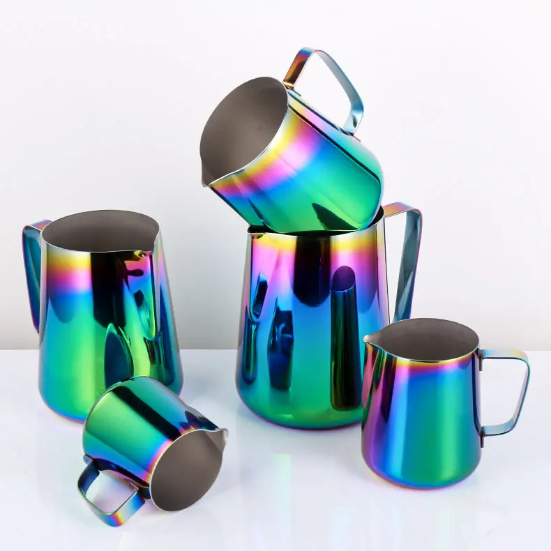 600ml Wholesale 304 Stainless Steel 1mm Thick Milk Frothing Jugs Eagle Mouth Milk Pitcher Latte Art Milk Jug
