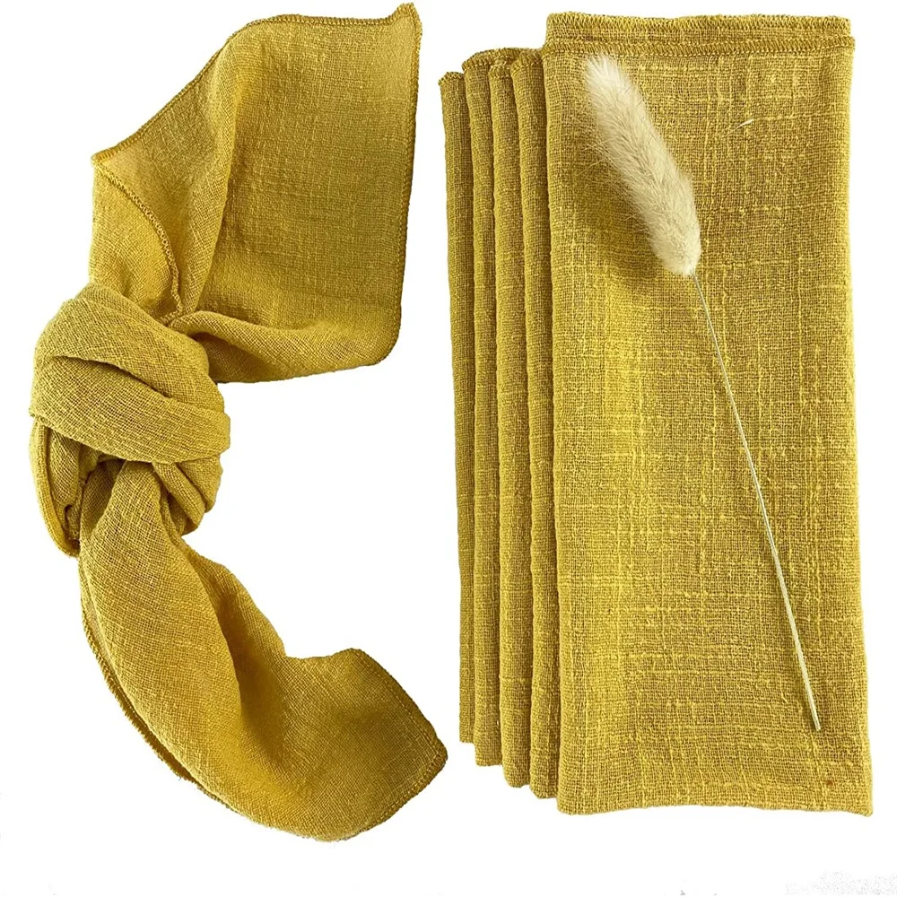 Cotton Placemats Dinner Bar Restaurant Wedding Cotton Yellow Cloth Napkins For Wedding Dinner Table Decoration