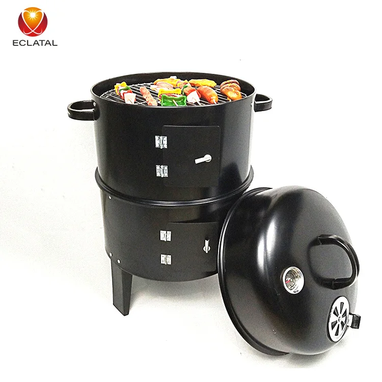 Multifunction Vertical Meat Smoker Wood Burning Charcoal Barbecue Oven Grill